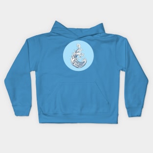 Blue Mana Symbol in a Japanese Traditional Style- for fans of Magic the Gathering Kids Hoodie